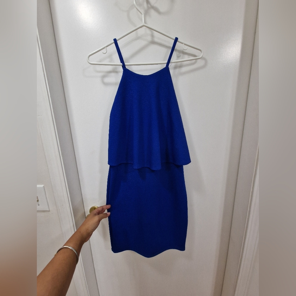 Royal Blue Tiered Mini Dress